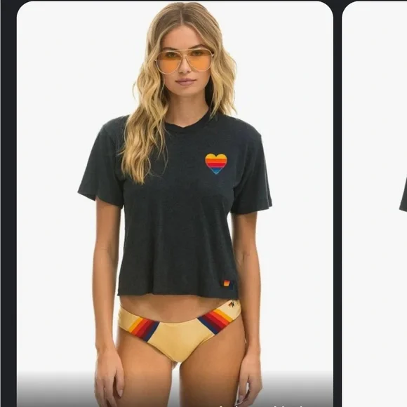 Aviator Nation Heart Stitch Boyfriend Tee - Picture 6 of 6